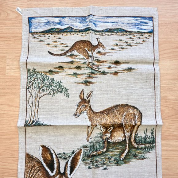 Vintage From Australia with Love Print Linen Tea Towel, Made in Poland - Picture 2 of 6
